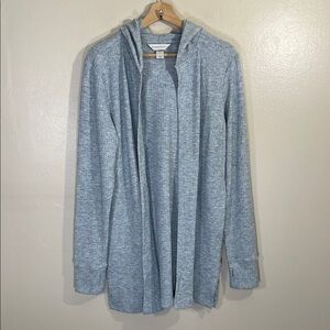 NWOT Christopher & Banks Light Blue Hooded Cardigan